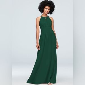 Davids Bridal Long Chiffon High neck Gown